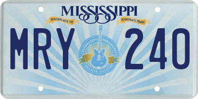 MS license plate MRY240