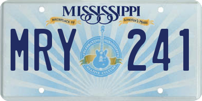 MS license plate MRY241