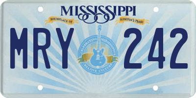 MS license plate MRY242