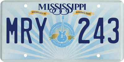 MS license plate MRY243