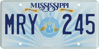 MS license plate MRY245