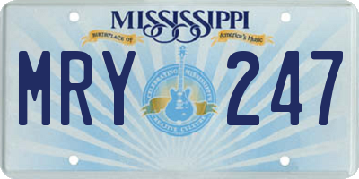 MS license plate MRY247