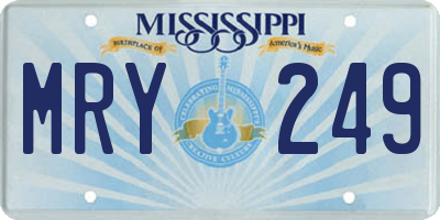 MS license plate MRY249