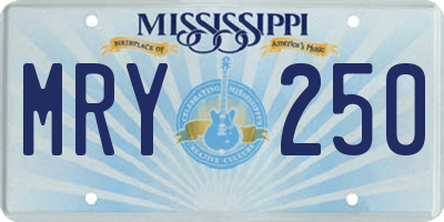 MS license plate MRY250