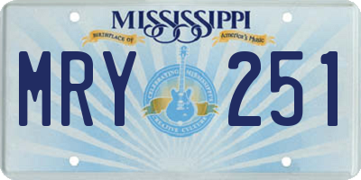 MS license plate MRY251
