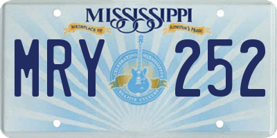 MS license plate MRY252