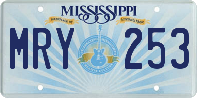MS license plate MRY253