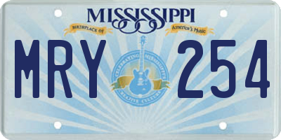 MS license plate MRY254