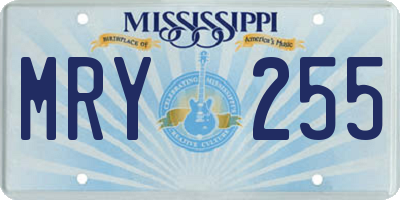 MS license plate MRY255
