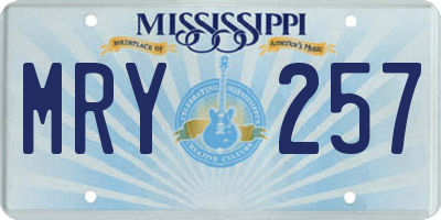 MS license plate MRY257
