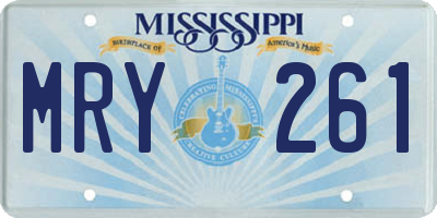 MS license plate MRY261