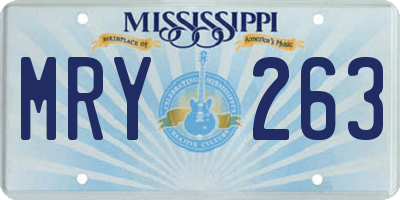 MS license plate MRY263