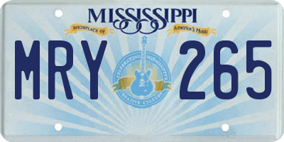 MS license plate MRY265