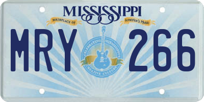 MS license plate MRY266
