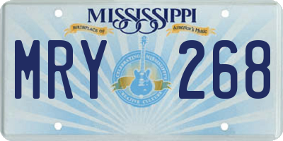 MS license plate MRY268