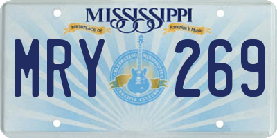 MS license plate MRY269
