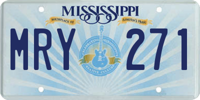 MS license plate MRY271