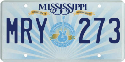 MS license plate MRY273