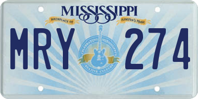 MS license plate MRY274