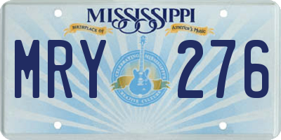 MS license plate MRY276