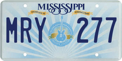 MS license plate MRY277