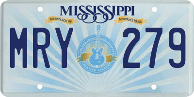 MS license plate MRY279