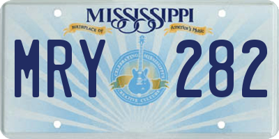 MS license plate MRY282