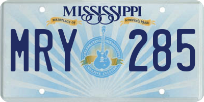 MS license plate MRY285