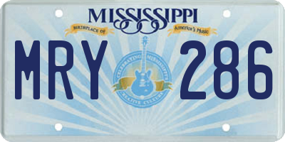 MS license plate MRY286