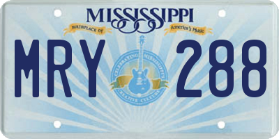 MS license plate MRY288