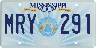 MS license plate MRY291