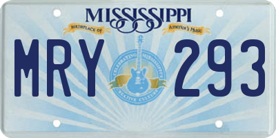 MS license plate MRY293