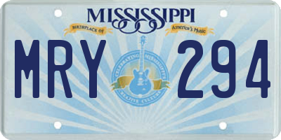 MS license plate MRY294