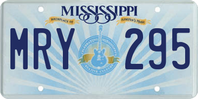 MS license plate MRY295