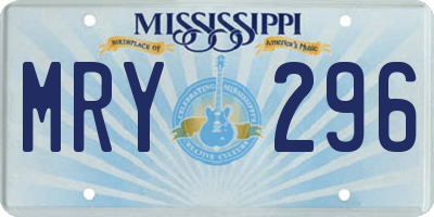 MS license plate MRY296