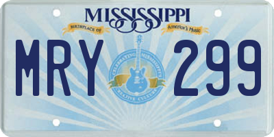 MS license plate MRY299