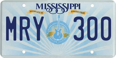 MS license plate MRY300