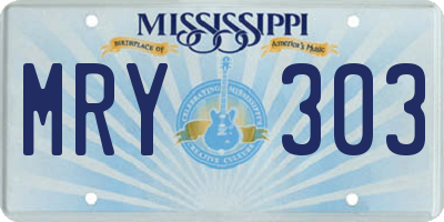 MS license plate MRY303