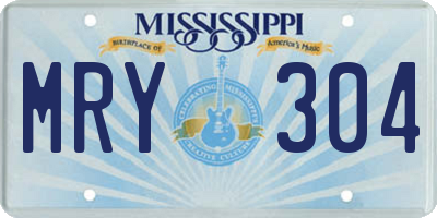 MS license plate MRY304
