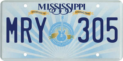 MS license plate MRY305