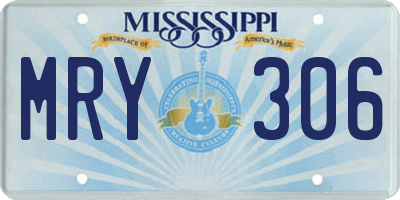 MS license plate MRY306