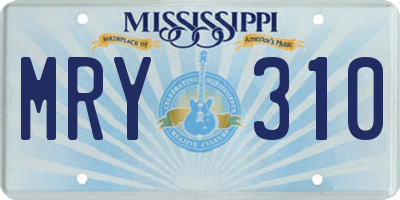 MS license plate MRY310