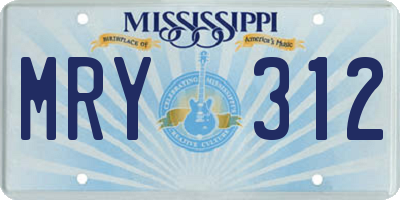 MS license plate MRY312