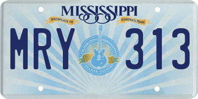 MS license plate MRY313