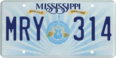 MS license plate MRY314