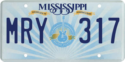 MS license plate MRY317