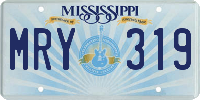 MS license plate MRY319