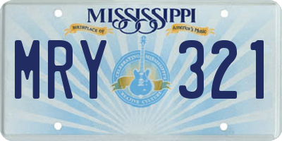 MS license plate MRY321