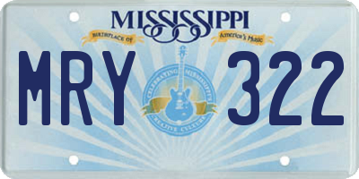 MS license plate MRY322