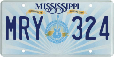 MS license plate MRY324